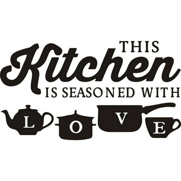 Kitchen Pot Cup Love Wall Stickers Art Dining Room Removable Decals DIY